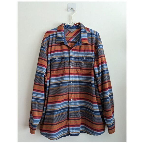 Eddie Bauer Striped Fleece button up - Picture 3 of 6